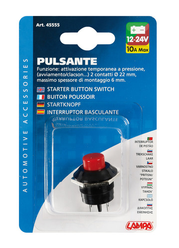 Bouton poussoir chromé 12V-24v