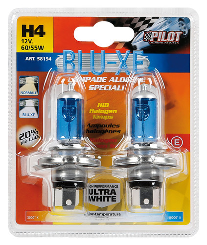 Turbocar - Ampoules iode H4 bleutées 12V 60/55W - Kit de 2 ampoules  halogènes, ampoule voiture - Eclairage krypton - Pour feux de croisement  et/ou de