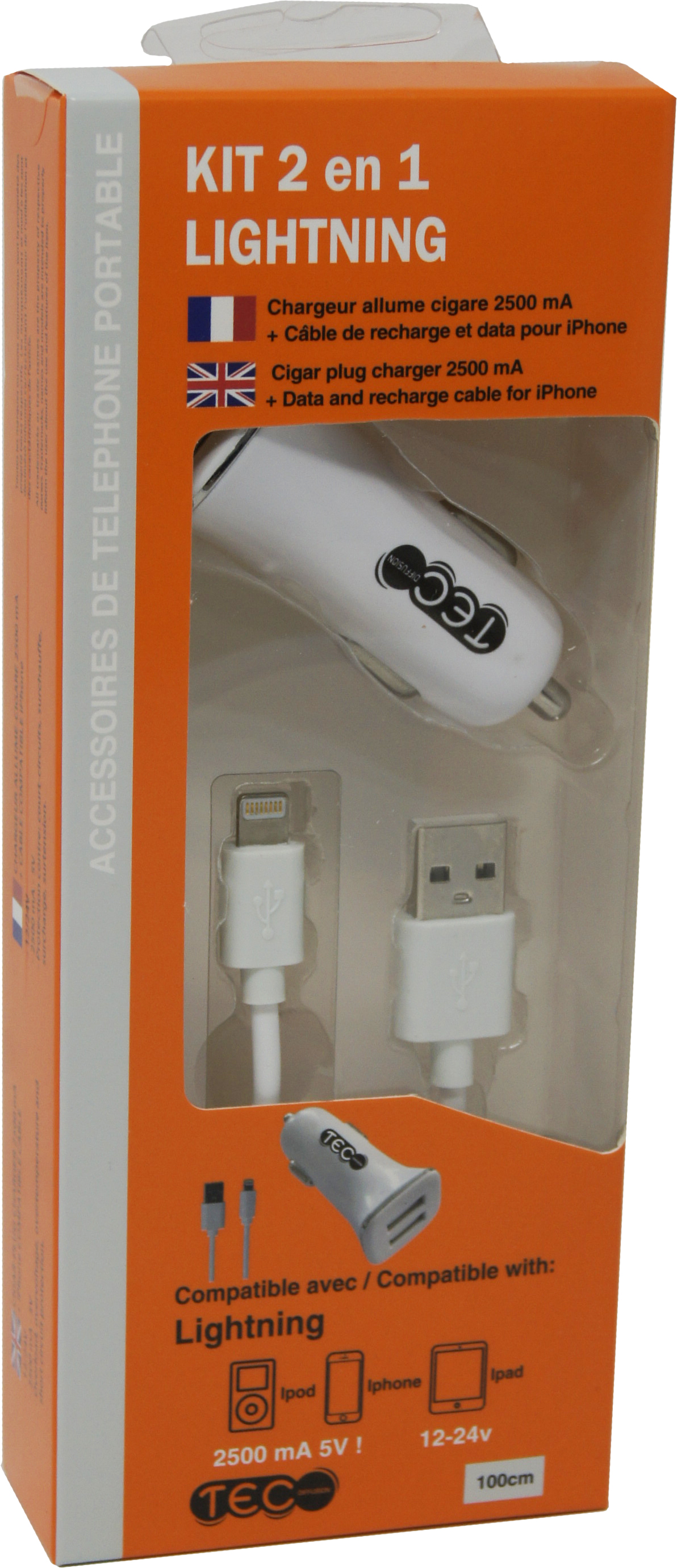 Chargeur allume cigare 5 V 1000ma pour Iphone 5