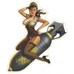 STICKER 3D GM PIN-UP BOMBE LUCKY LADY