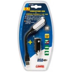 PRISE USB + LAMPE FLEXIBLE A LED 12/24V