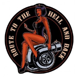 STICKER 3D GM PIN-UP BORN TO THE HELL AND BACK