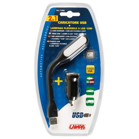 PRISE USB + LAMPE FLEXIBLE A LED 12/24V