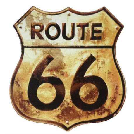 STICKER 3D GM ROUTE 66 VINTAGE DORE