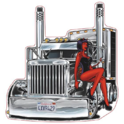 STICKER 3D PM CAMION PIN-UP DIABLE