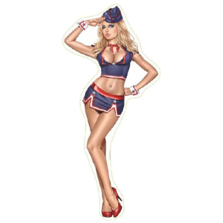 STICKER 3D PM PIN-UP MILITAIRE AMERICAINE
