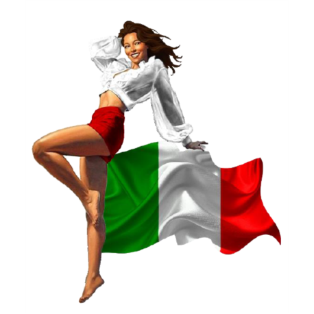 STICKER 3D PM PIN-UP DRAPEAU ITALIE