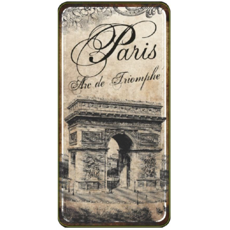 PLAQUE VINTAGE GM PARIS ARC DE TRIOMPHE 10X20CM