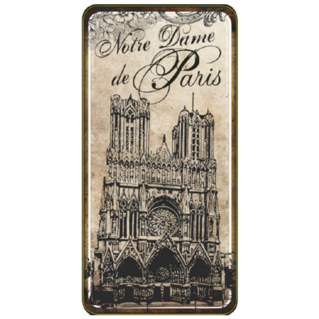 PLAQUE VINTAGE GM NOTRE DAME DE PARIS 10X20CM