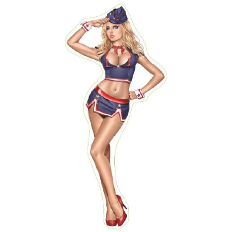 STICKER 3D GM PIN-UP MILITAIRE AMERICAINE