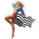 STICKER 3D GM PIN-UP DRAPEAU BRETAGNE