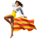 STICKER 3D GM PIN-UP DRAPEAU CATALOGNE