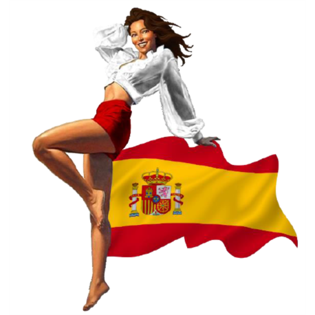 STICKER 3D GM PIN-UP DRAPEAU ESPAGNE