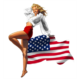 STICKER 3D GM PIN-UP DRAPEAU USA