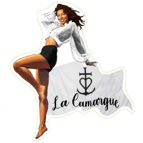 STICKER 3D GM PIN-UP DRAPEAU LA CAMARGUE