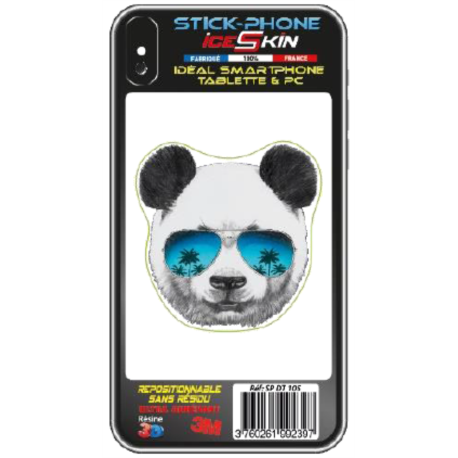 STICK PHONE 3D TETE PANDA AVEC LUNETTE