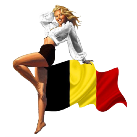 STICKER 3D GM PIN-UP DRAPEAU BELGIQUE