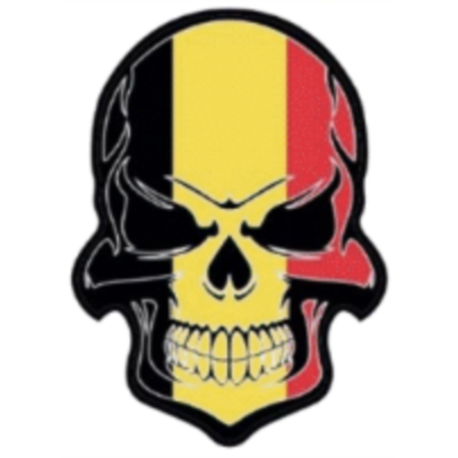 STICKER 3D TETE DE MORT BELGIQUE