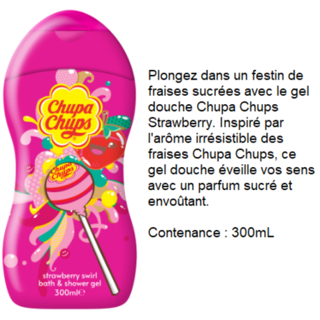 GEL DOUCHE CHUPA CHUPS STRAWBERRY SWIRL 300ML