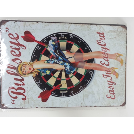 PA31 PLAQUE PUB 20x30cm PIN'UP BULLSEYE