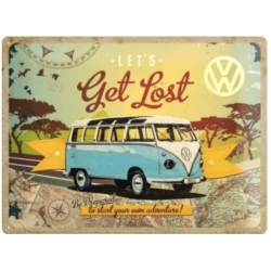 ENSEIGNE METAL 30x40 VW BULLI LETS GET LOST