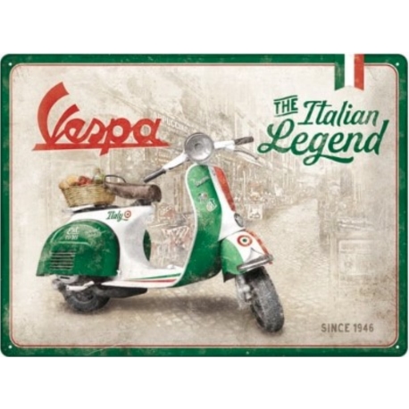 ENSEIGNE METAL 30x40 VESPA ITALIAN LEGEND