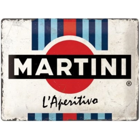 ENSEIGNE METAL 30x40 MARTINI LAPERITIVO RACING STRIPES