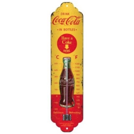 THERMOMETRE COCA-COLA YELLOW 6,5 x 28 cm