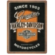 ENSEIGNE METAL 30x40 HARLEY DAVIDSON GENUINE MOTORCYCLES RIBBON