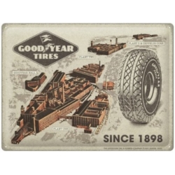 ENSEIGNE METAL 30x40 GOODYEAR FACTORIES SINCE 1898