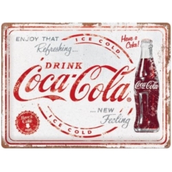 ENSEIGNE METAL 30x40 COCA-COLA REFRESHING NEW FEELING