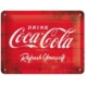 ENSEIGNE METAL 15x20 COCA-COLA 1960 RED-WHITE LOGO REFRESHING