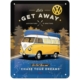 ENSEIGNE METAL 15x20 VW BULLI LETS GET AWAY NIGHT