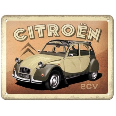 ENSEIGNE METAL 15x20 CITROEN 2CV