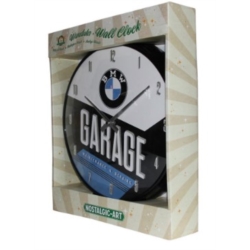 HORLOGE MURALE BMW GARAGE 31cm - Pile AA non incluse