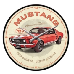 HORLOGE MURALE FORD MUSTANG GT 1967 RED 31cm - Pile AA non incluse