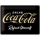 ENSEIGNE METAL  30X40 COCA-COLA LOGO BLACK REFRESH SPECIAL EDITION