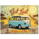 AIMANT METAL VW BULLI LETS GET LOST 6x8cm