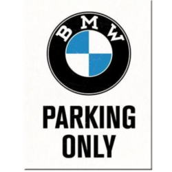 AIMANT METAL BMW PARKING ONLY 6x8cm