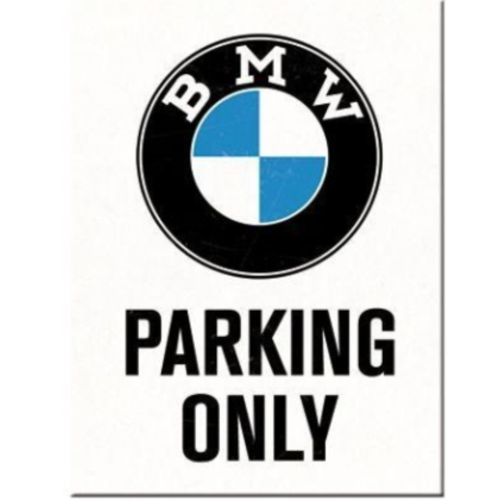 AIMANT METAL BMW PARKING ONLY 6x8cm