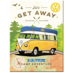 AIMANT METAL VW BULLI LETS GET AWAY 6x8cm