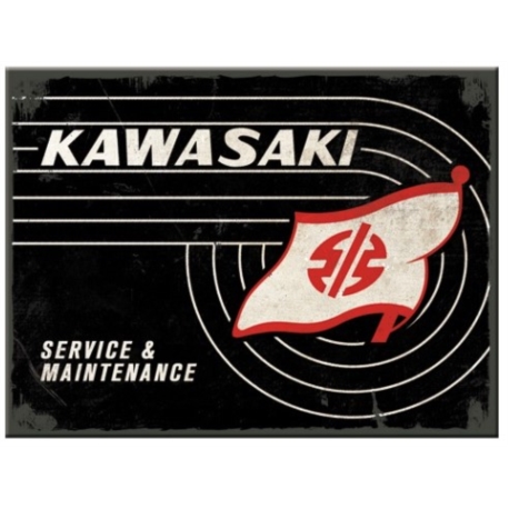 AIMANT METAL KAWASAKI TANK LOGO 6x8cm