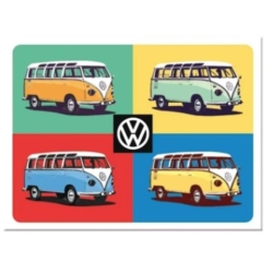 AIMANT METAL VW BULLI POP ART 6x8cm