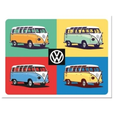 AIMANT METAL VW BULLI POP ART 6x8cm