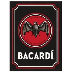 AIMANT METAL BACARDI LOGO BLACK 6x8cm