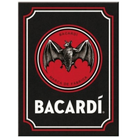 AIMANT METAL BACARDI LOGO BLACK 6x8cm