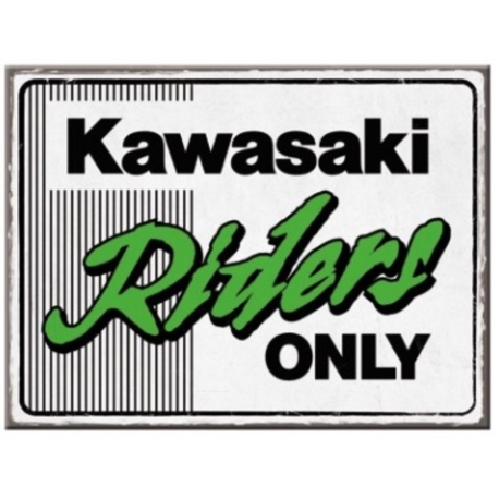 AIMANT METAL KAWASAKI RIDERS ONLY NINJA 6x8cm