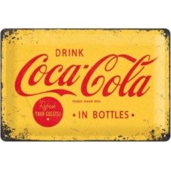 ENSEIGNE METAL 20x30 COCA-COLA YELLOW LOGO