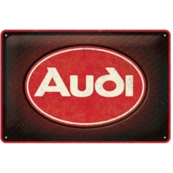 ENSEIGNE METAL 20x30 AUDI LOGO RED SHINE