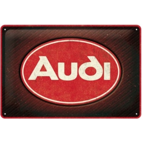 ENSEIGNE METAL 20x30 AUDI LOGO RED SHINE